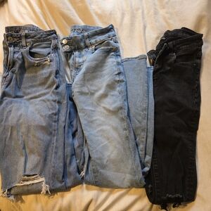 American Eagle Outfitters Women's Skinny Jeans - Blue and Black